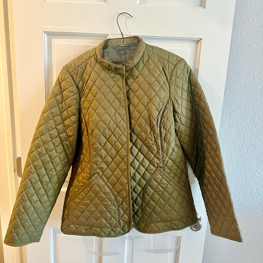Banana Republic Olive Green quilted slim Utility Jacket